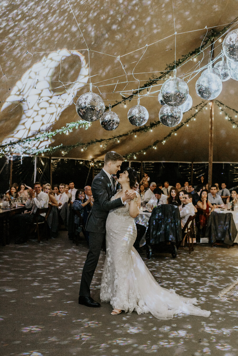 Bride and Groom, First Dance, Intimate Wedding Reception in Austin, Texas