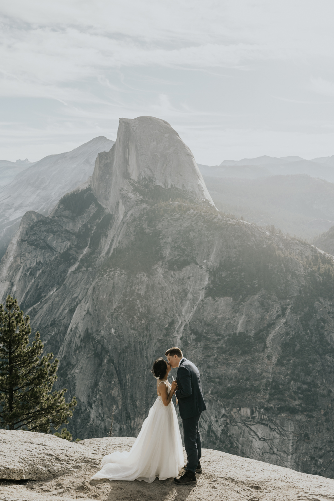 Yosemite National Park Wedding Ceremony, Bride and Groom Reading Vows