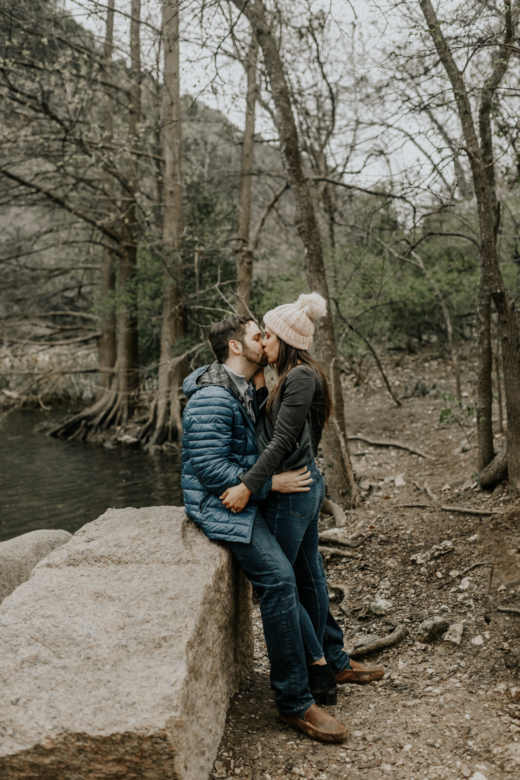 Austin, Texas Cute Couple and Dog Engagement Session