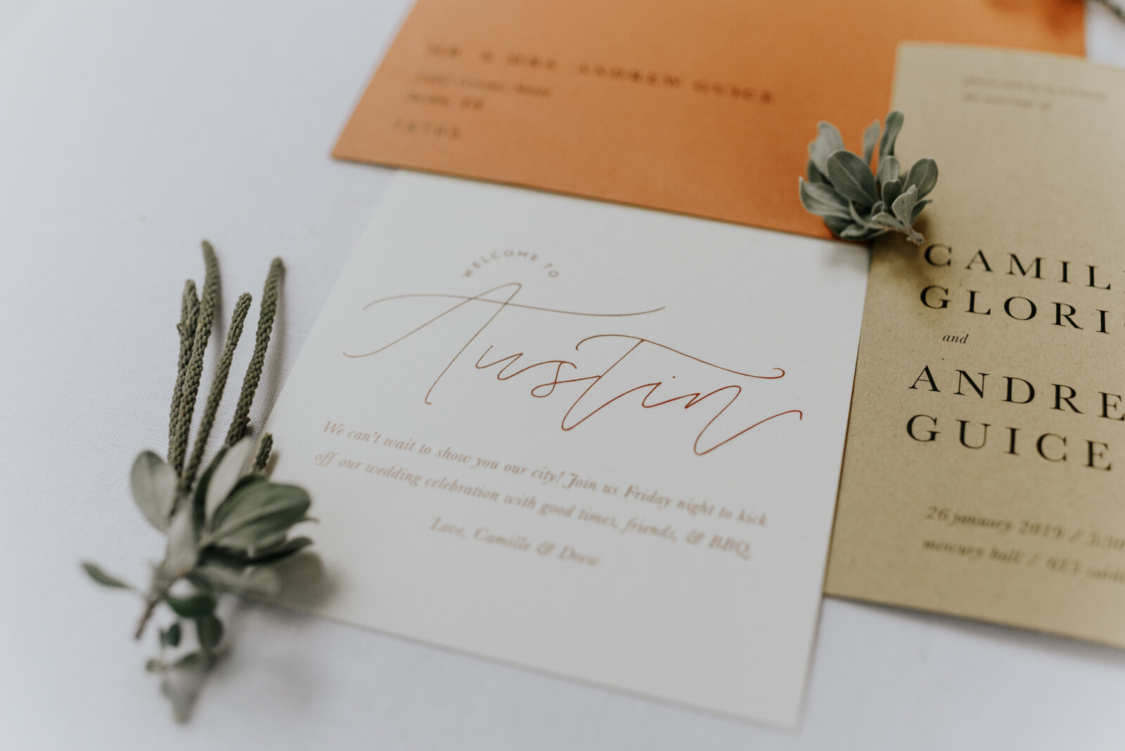 Austin, Texas Hand Designed Wedding Invitations