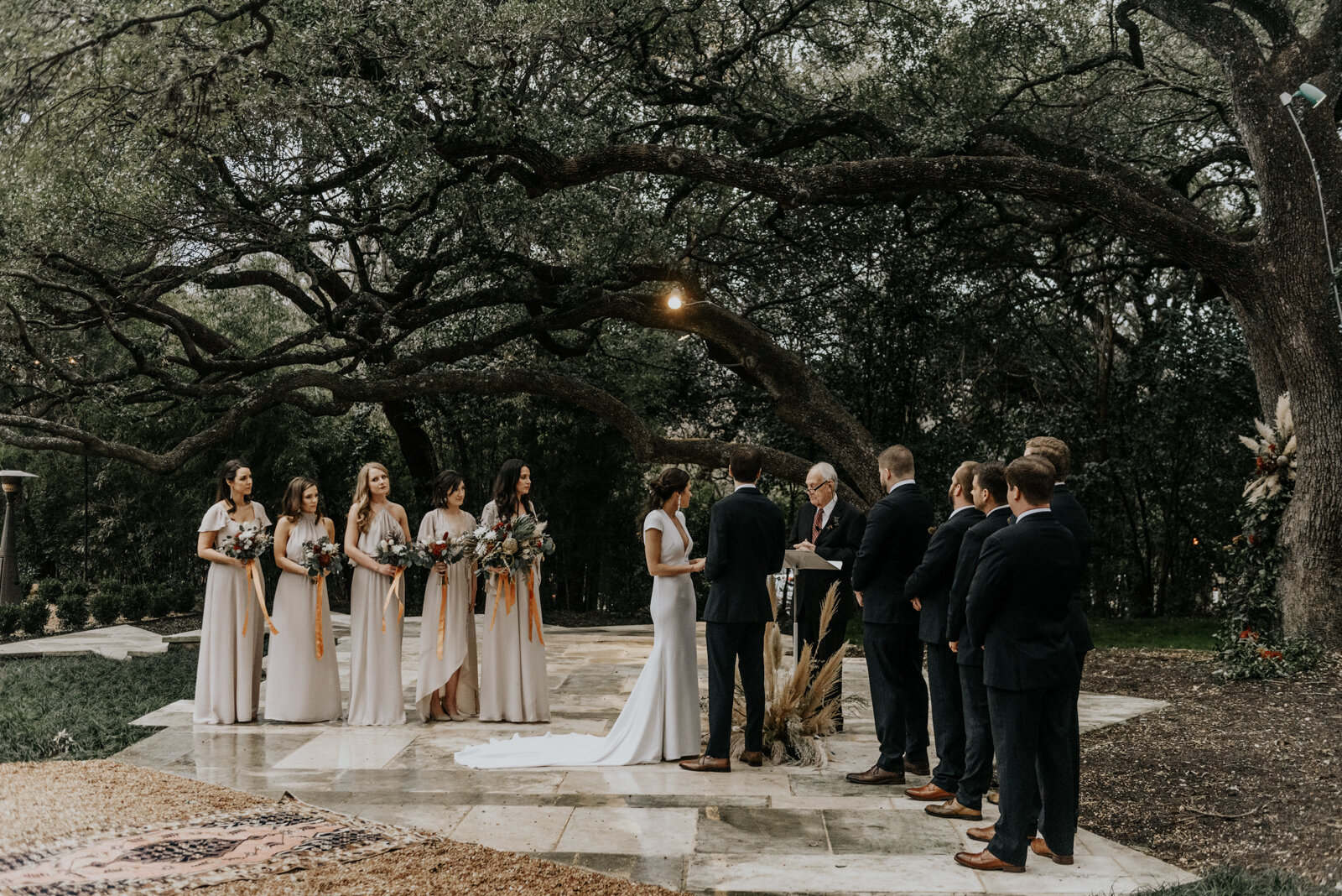 Austin, Texas Modern Winter Outdoors Wedding Ceremony