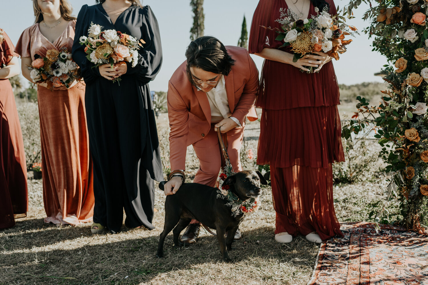 Austin, Texas Intimate Wedding Ceremony with dogs