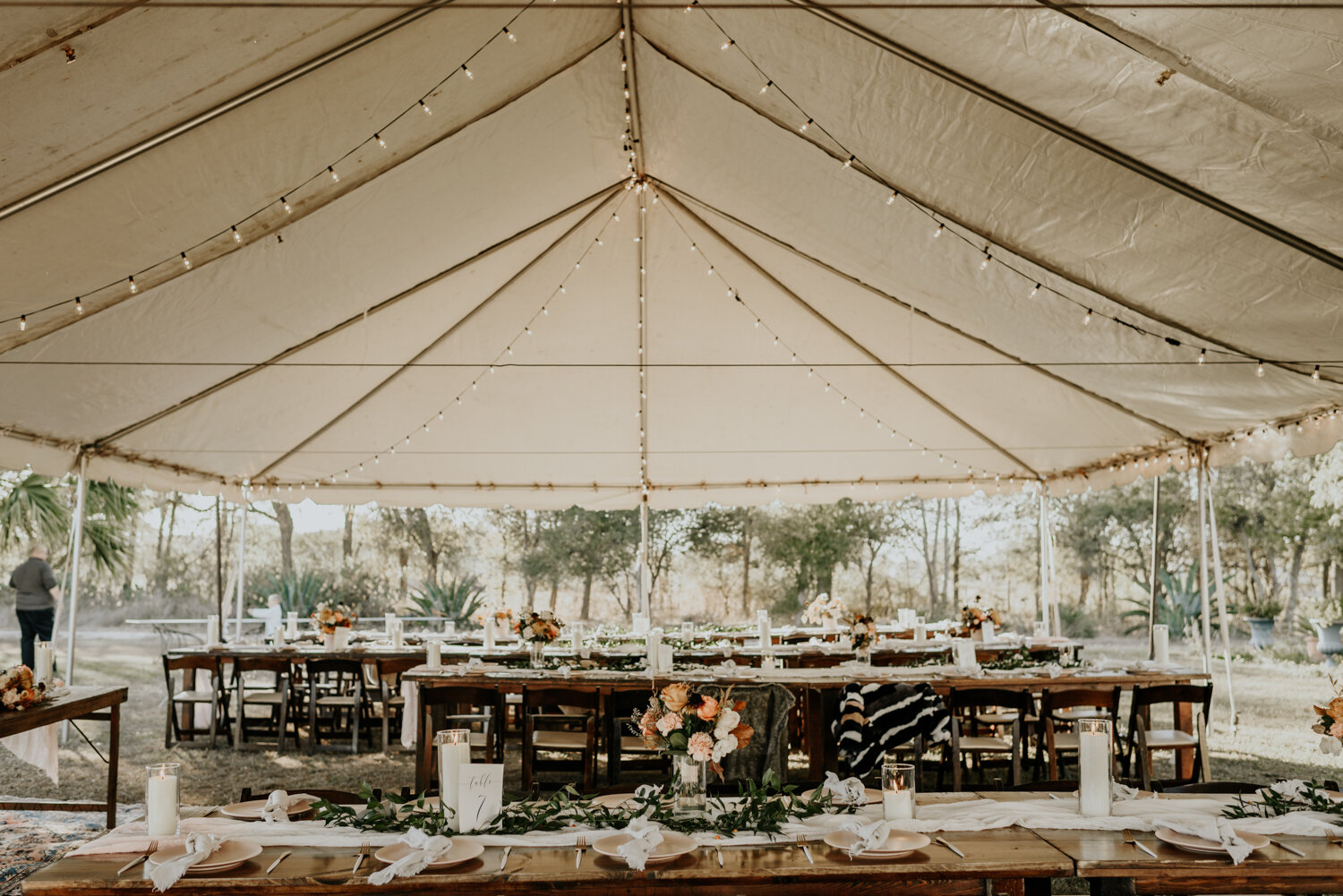 Austin, Texas Intimate Bohemian Wedding Reception at Le San Michele