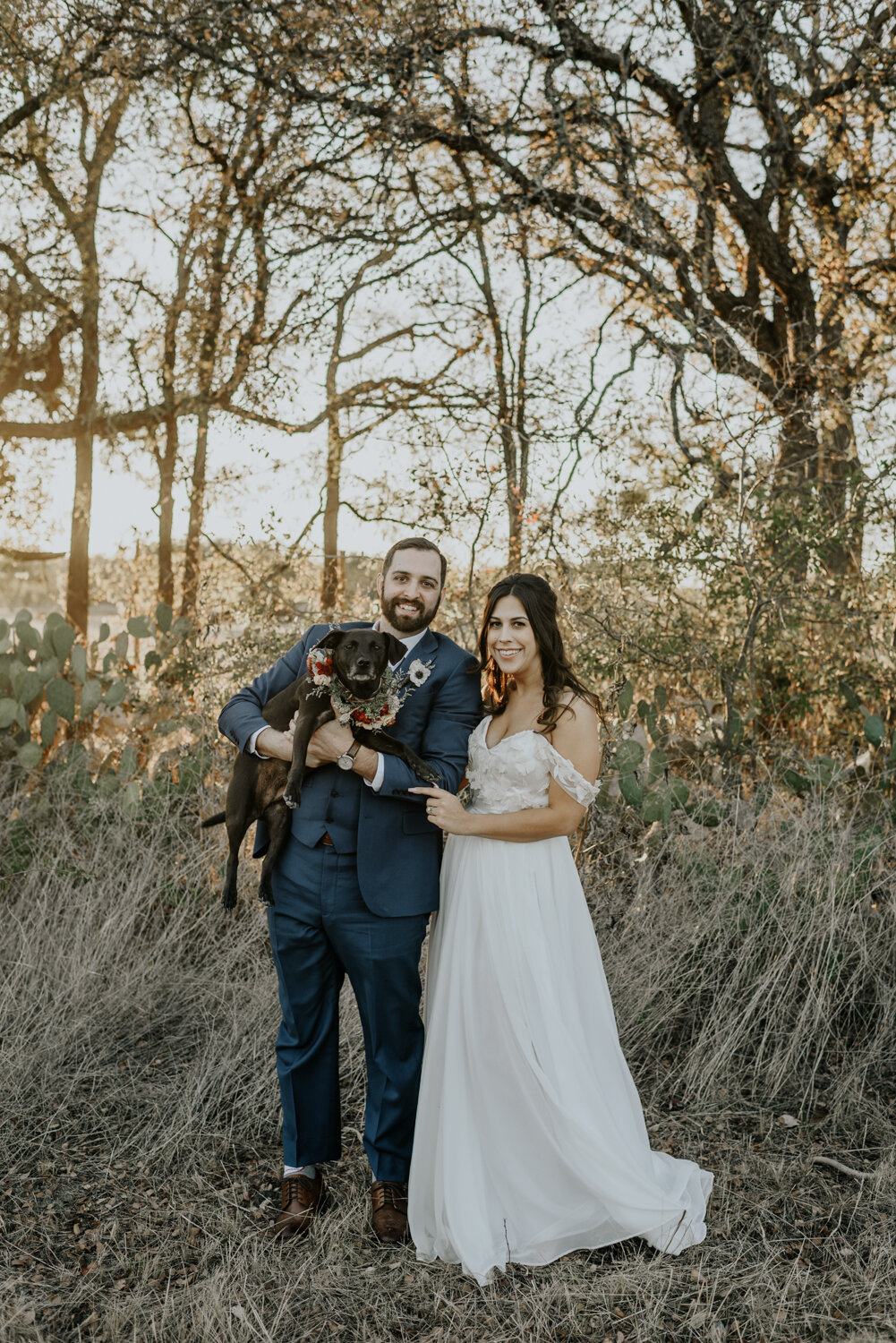 Cute bride and Groom photos with dog