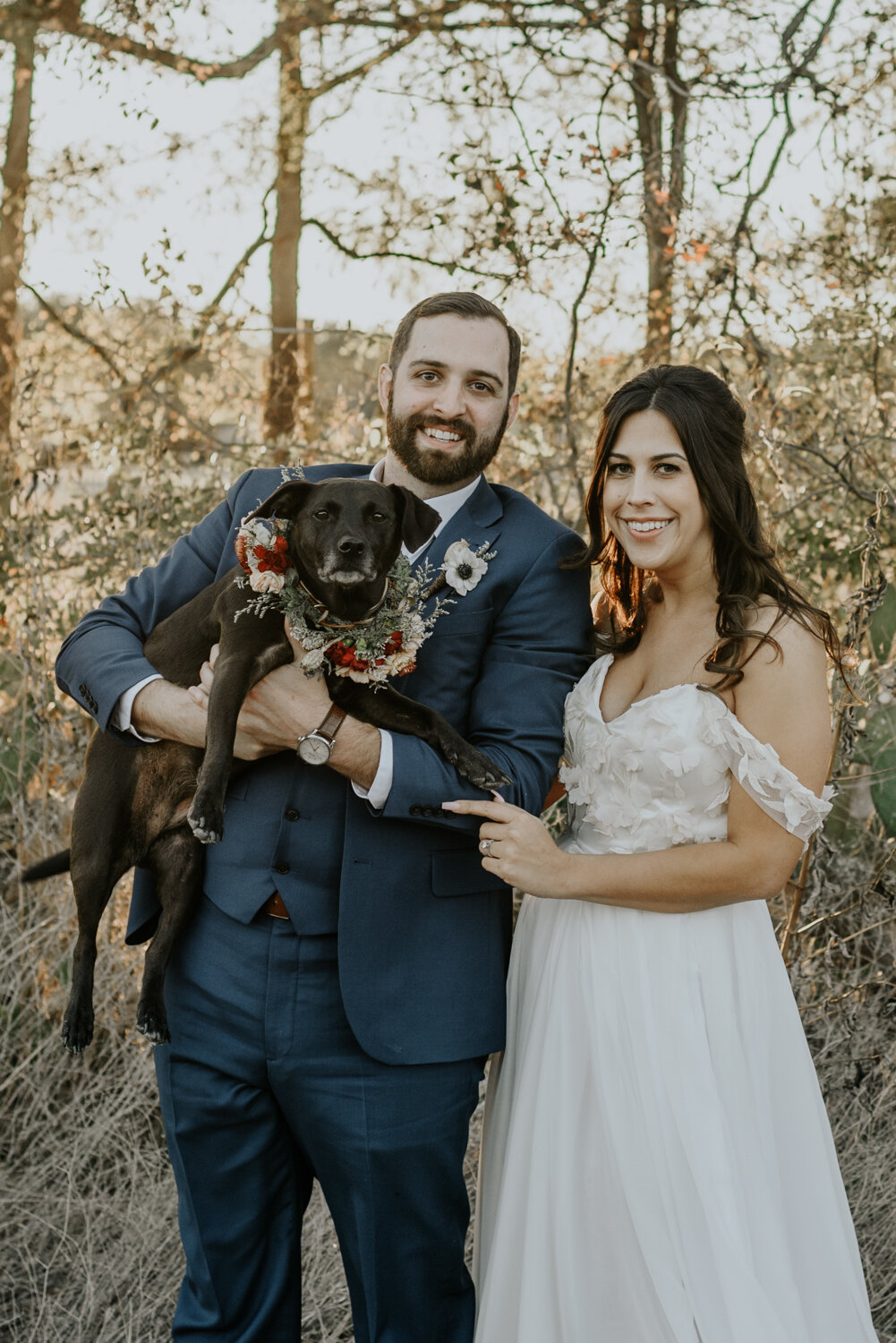 Cute bride and Groom photos with dog