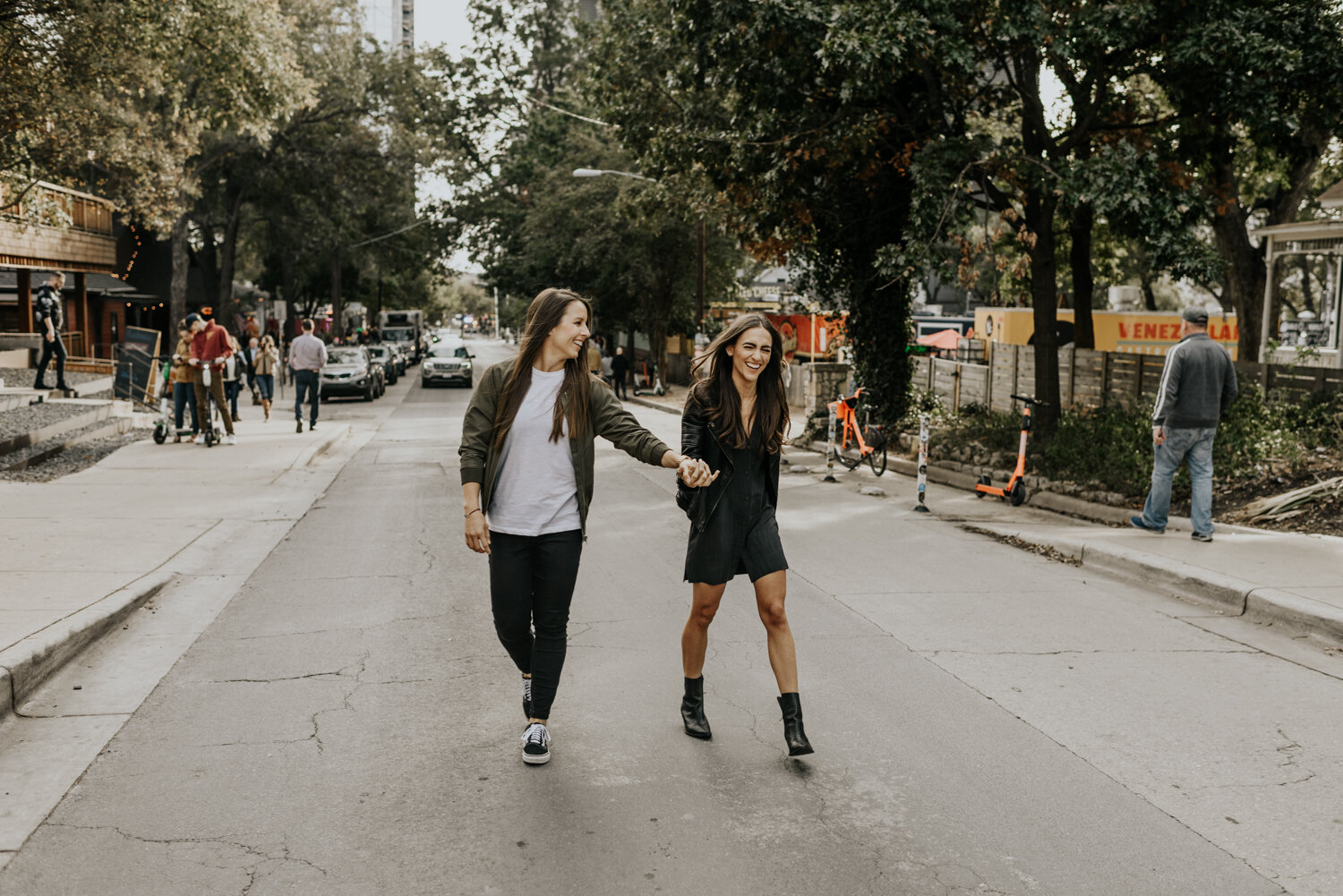 Rainey Street in Austin, Texas Unique Engagement Photos