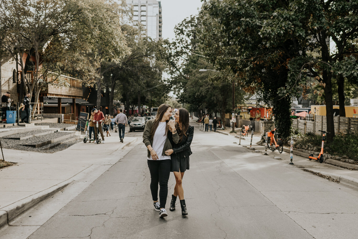 Rainey Street in Austin, Texas Unique Engagement Photos