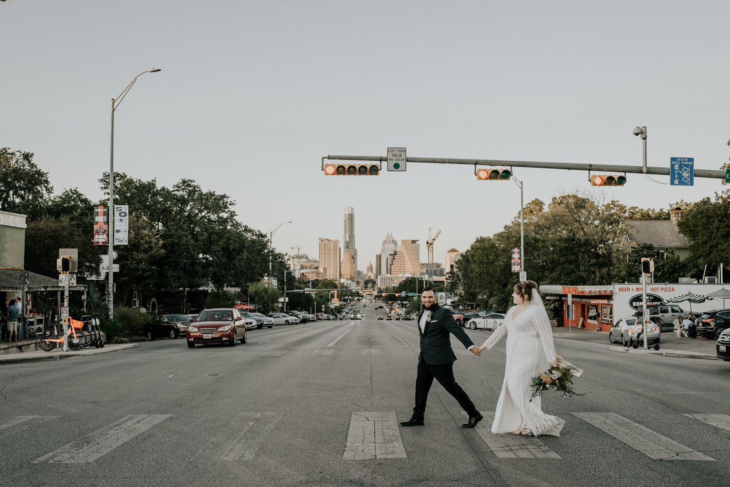 South Congress Avenue in Austin, Texas, Fun Wedding Photos