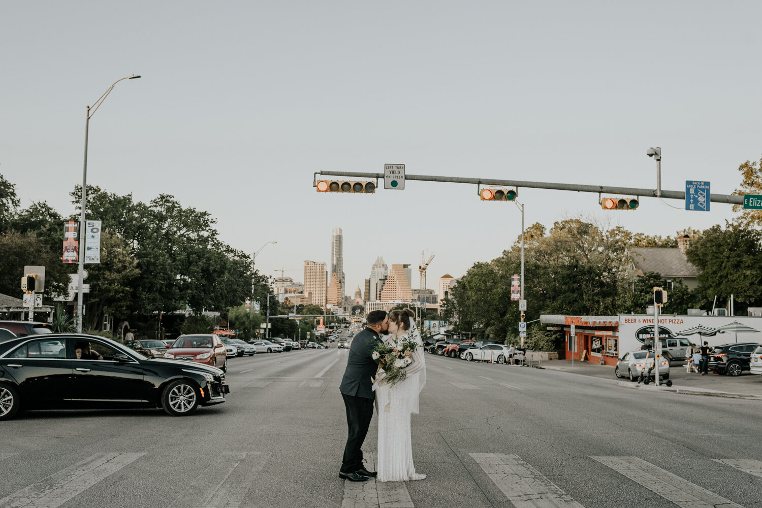 South Congress Avenue in Austin, Texas, Fun Wedding Photos