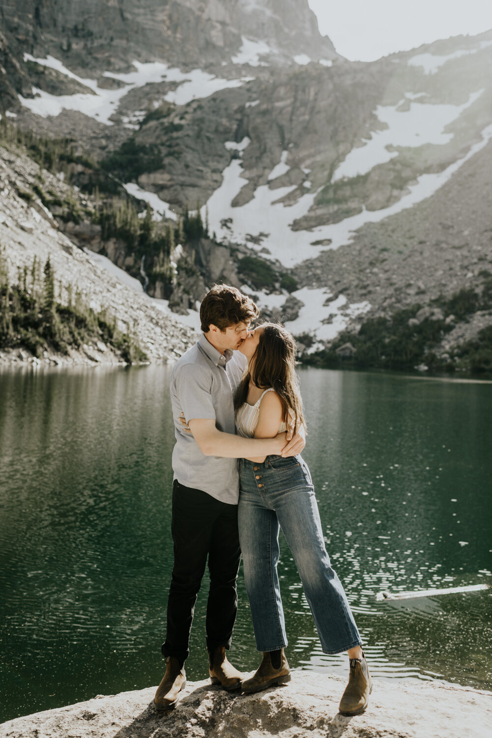 Emerald Lake in Rocky Mountain National Park, Colorado Engagement Photography