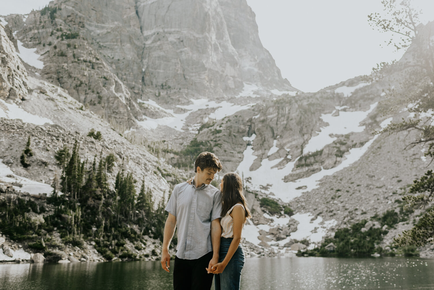 Emerald Lake in Rocky Mountain National Park, Colorado Engagement Photography