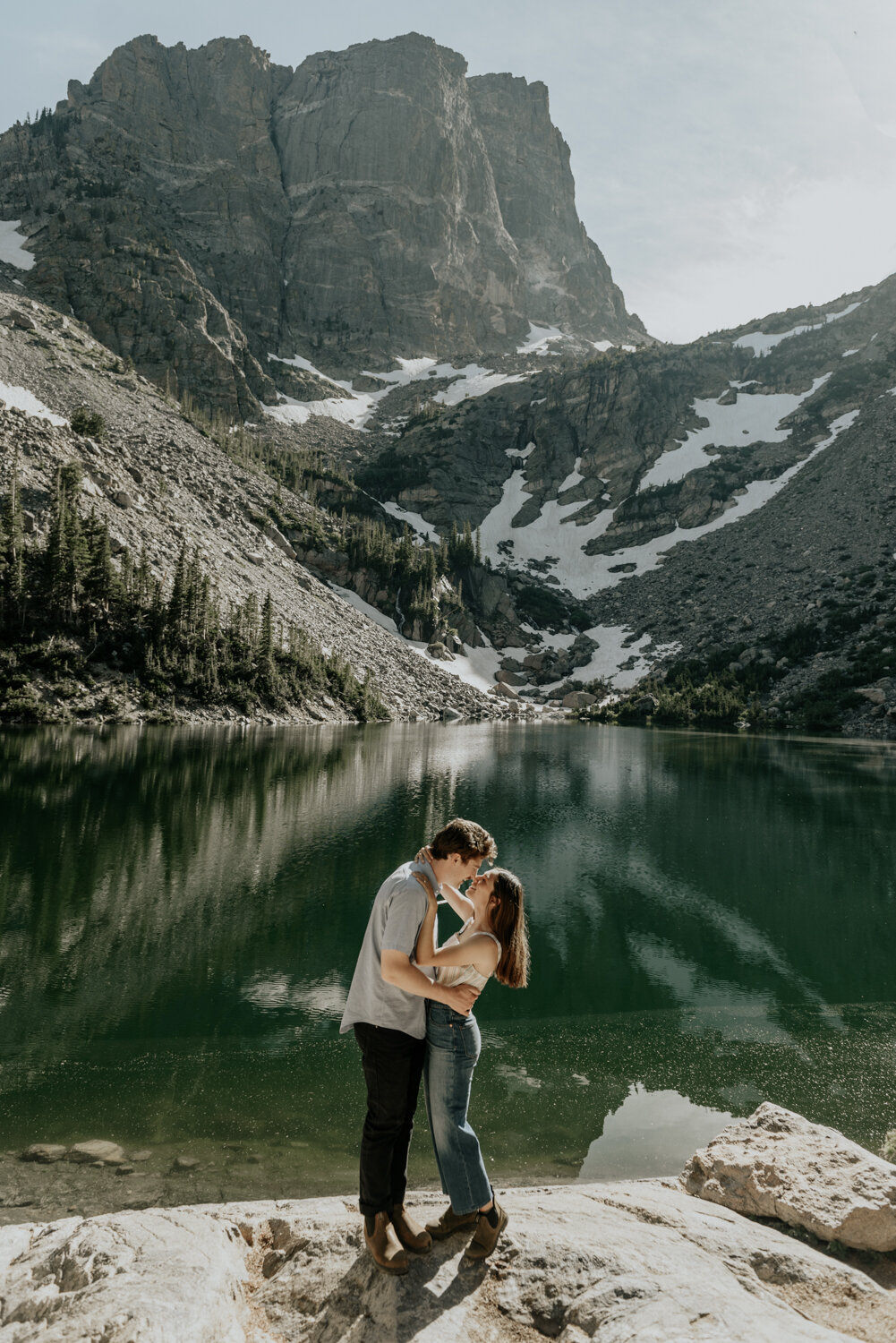 Emerald Lake in Rocky Mountain National Park, Colorado Engagement Photos