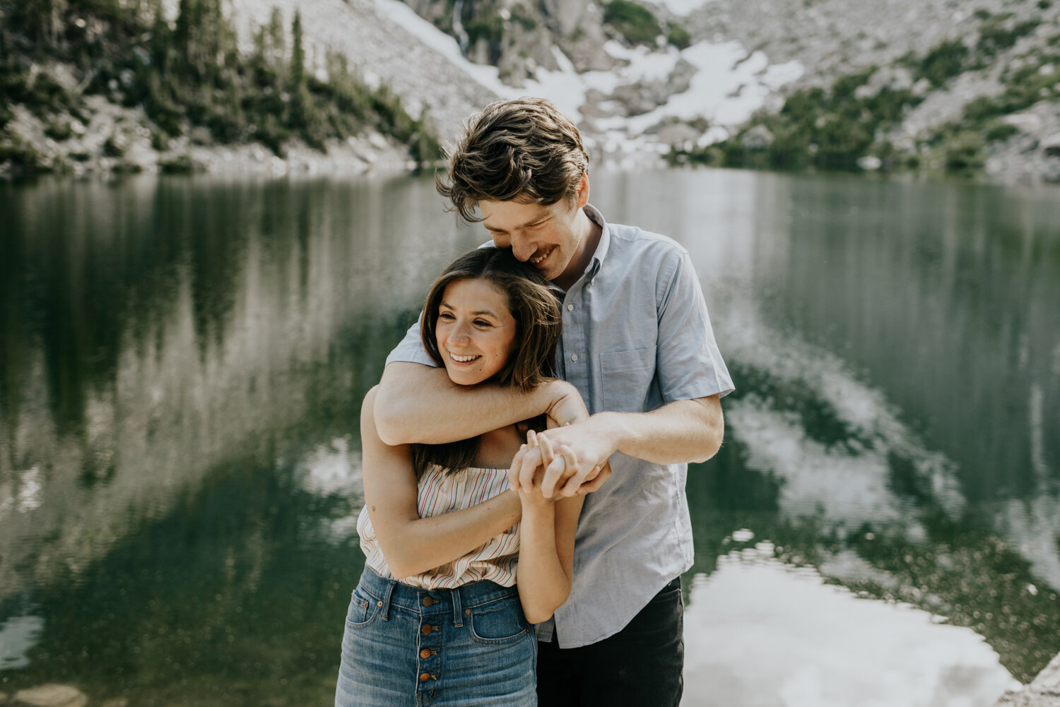 Emerald Lake Engagement Photos in Rocky Mountain National Park, Colorado 