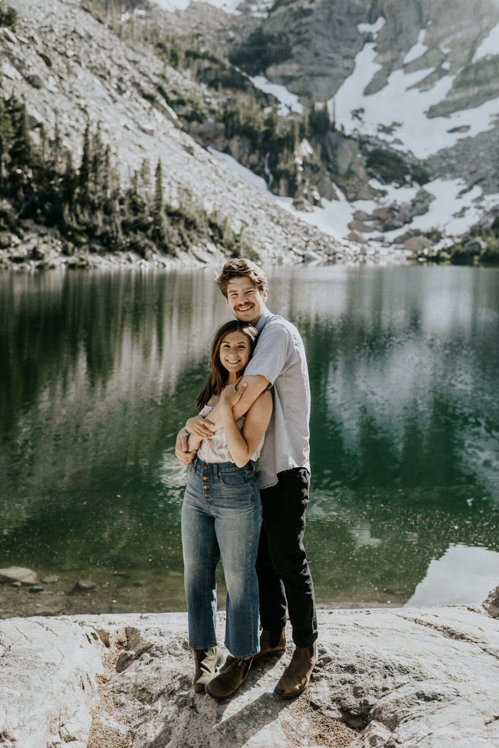 Emerald Lake Engagement Photos in Rocky Mountain National Park, Colorado 