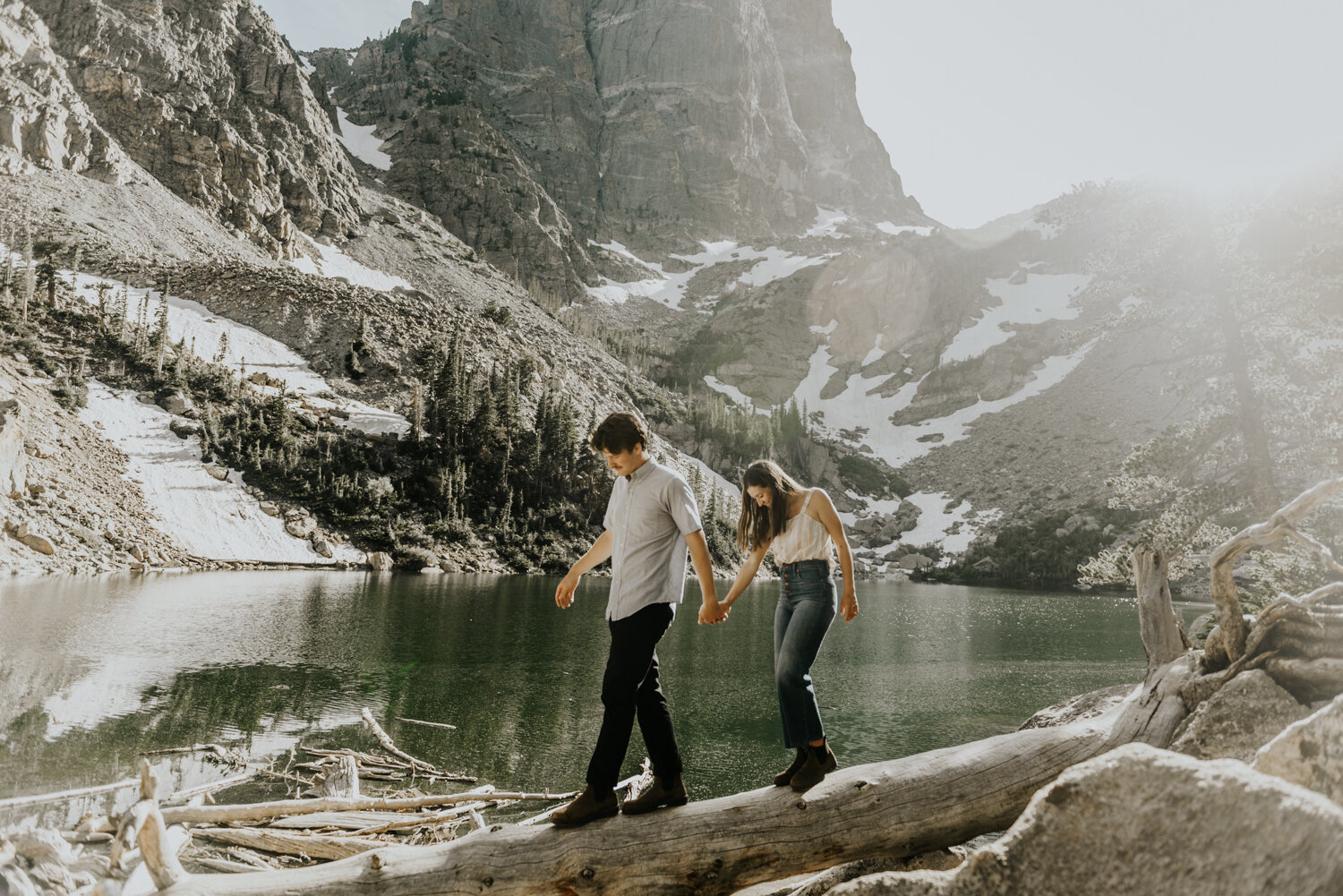 Emerald Lake Rocky Mountain National Park, Colorado Engagement Photography