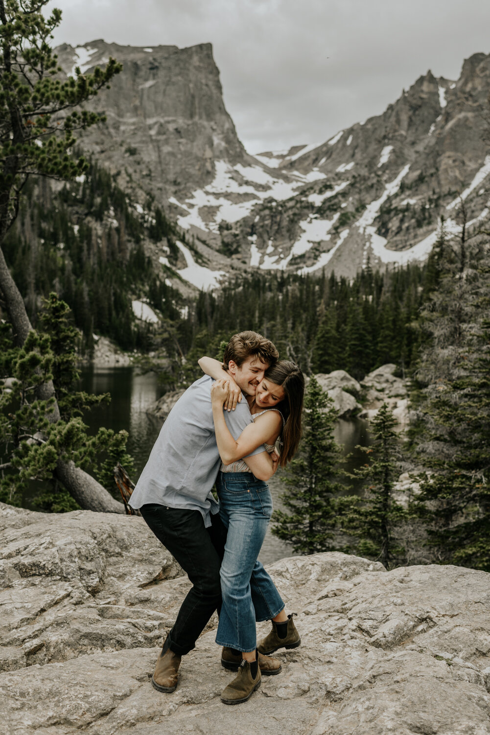 Dream Lake Engagement Photos in Rocky Mountain National Park, Colorado 