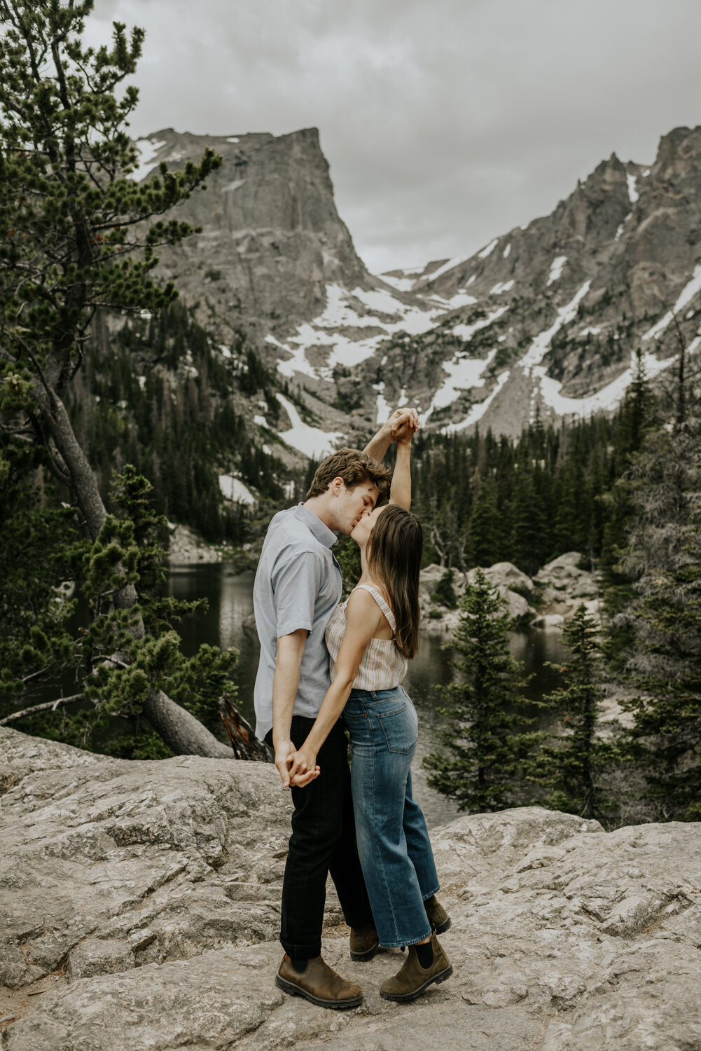 Dream Lake Engagement Photos in Rocky Mountain National Park, Colorado 