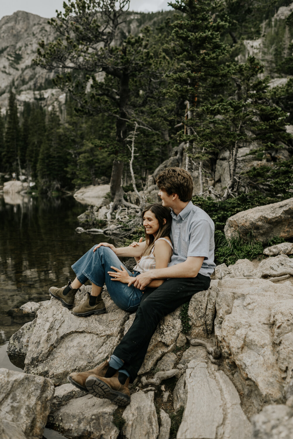 Dream Lake in Rocky Mountain National Park, Colorado Engagement Photos