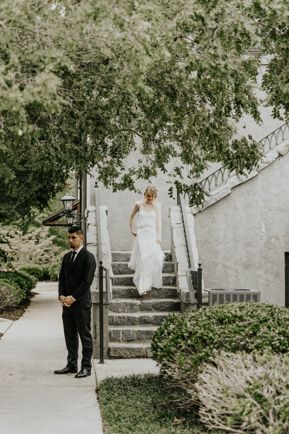 Hotel Domestique SC Intimate Wedding Bride and Groom First Look