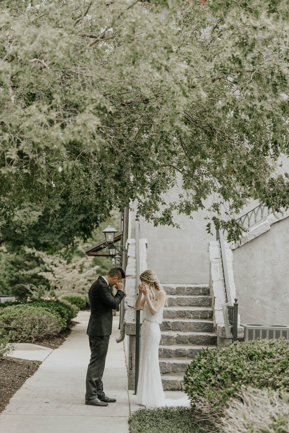 Hotel Domestique Intimate Wedding Bride and Groom First Look