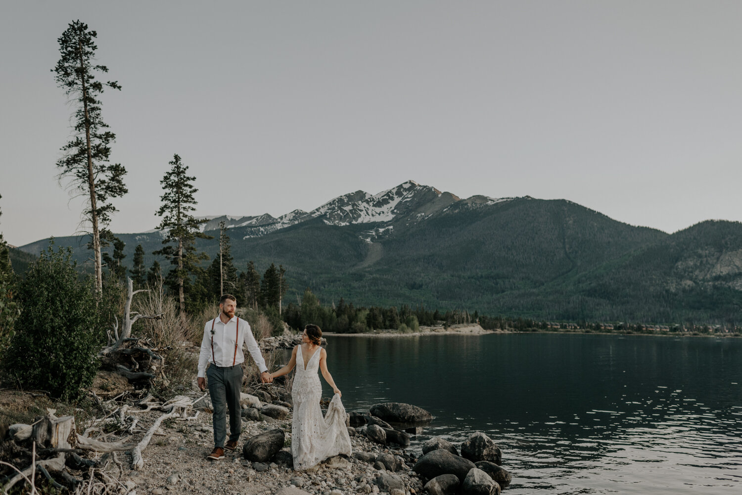 Lake Dillon in Breckenridge, CO Elopement Wedding Photography