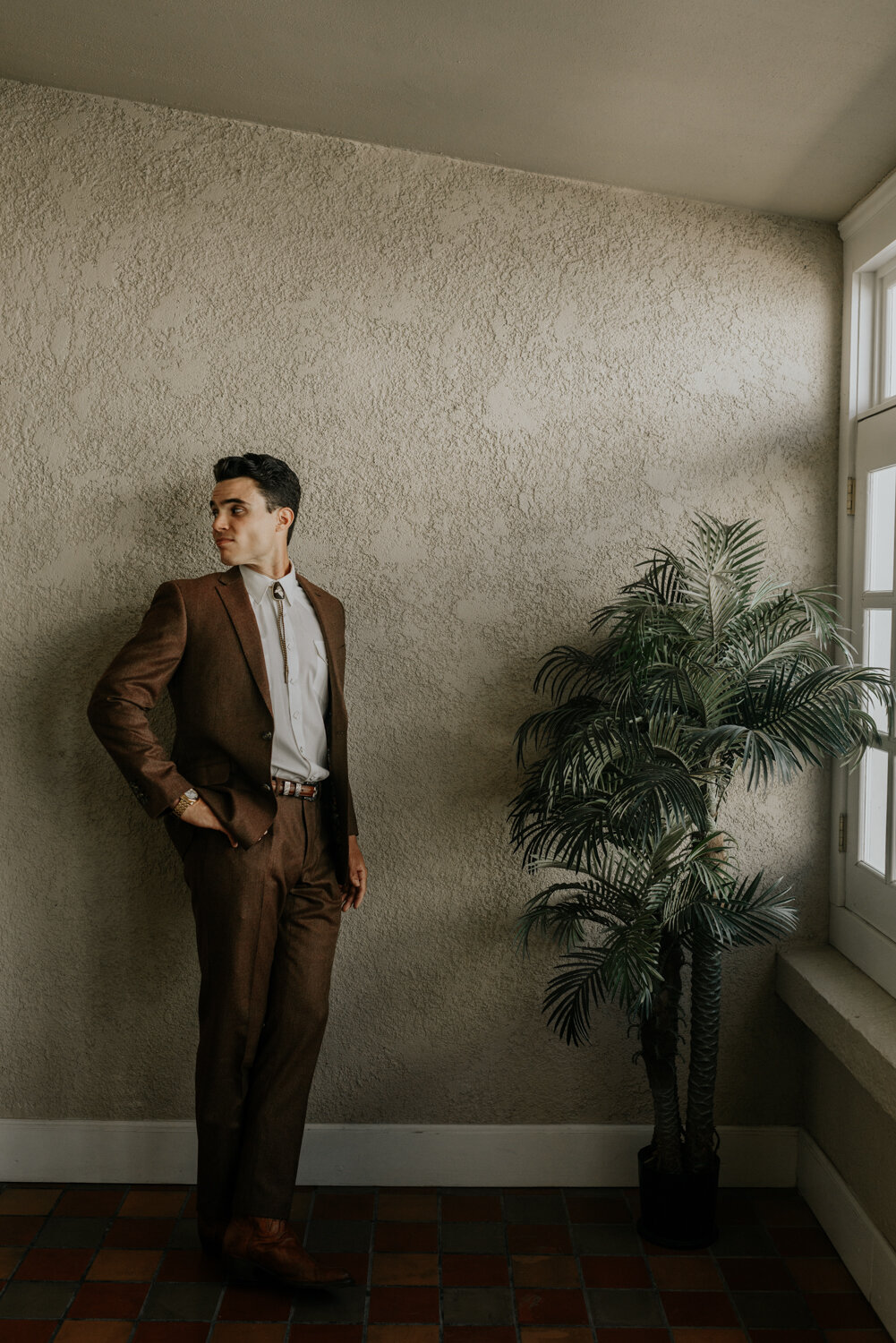 Marfa, Texas Elopement Groom Getting Ready Photos