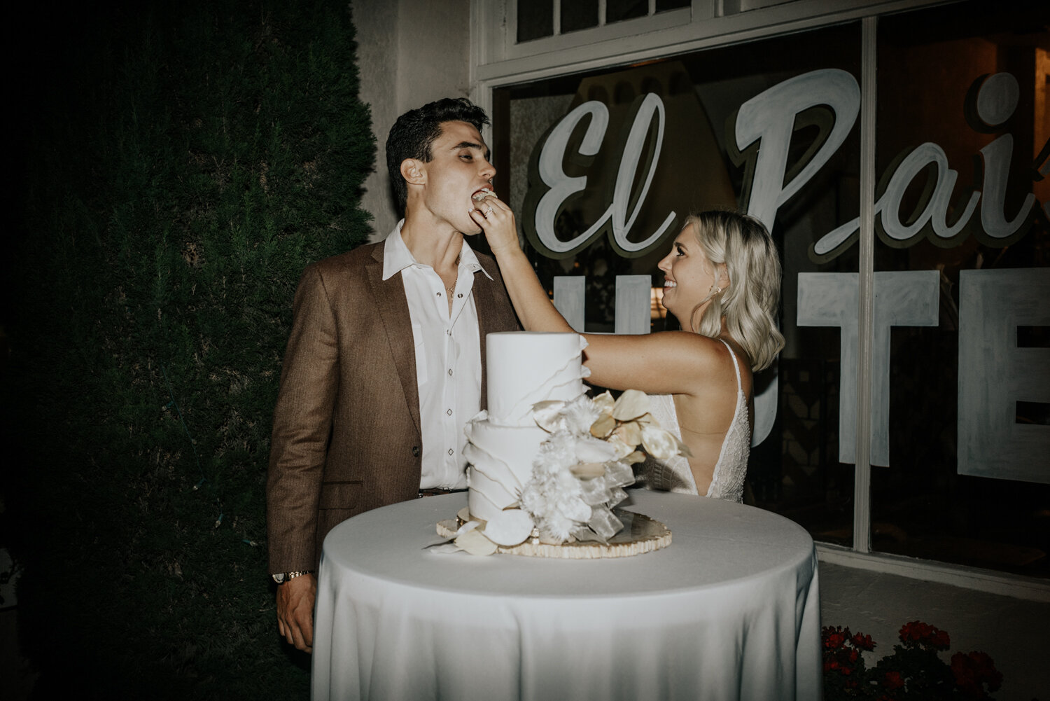 Marfa, Texas Cake Cutting at Intimate Wedding