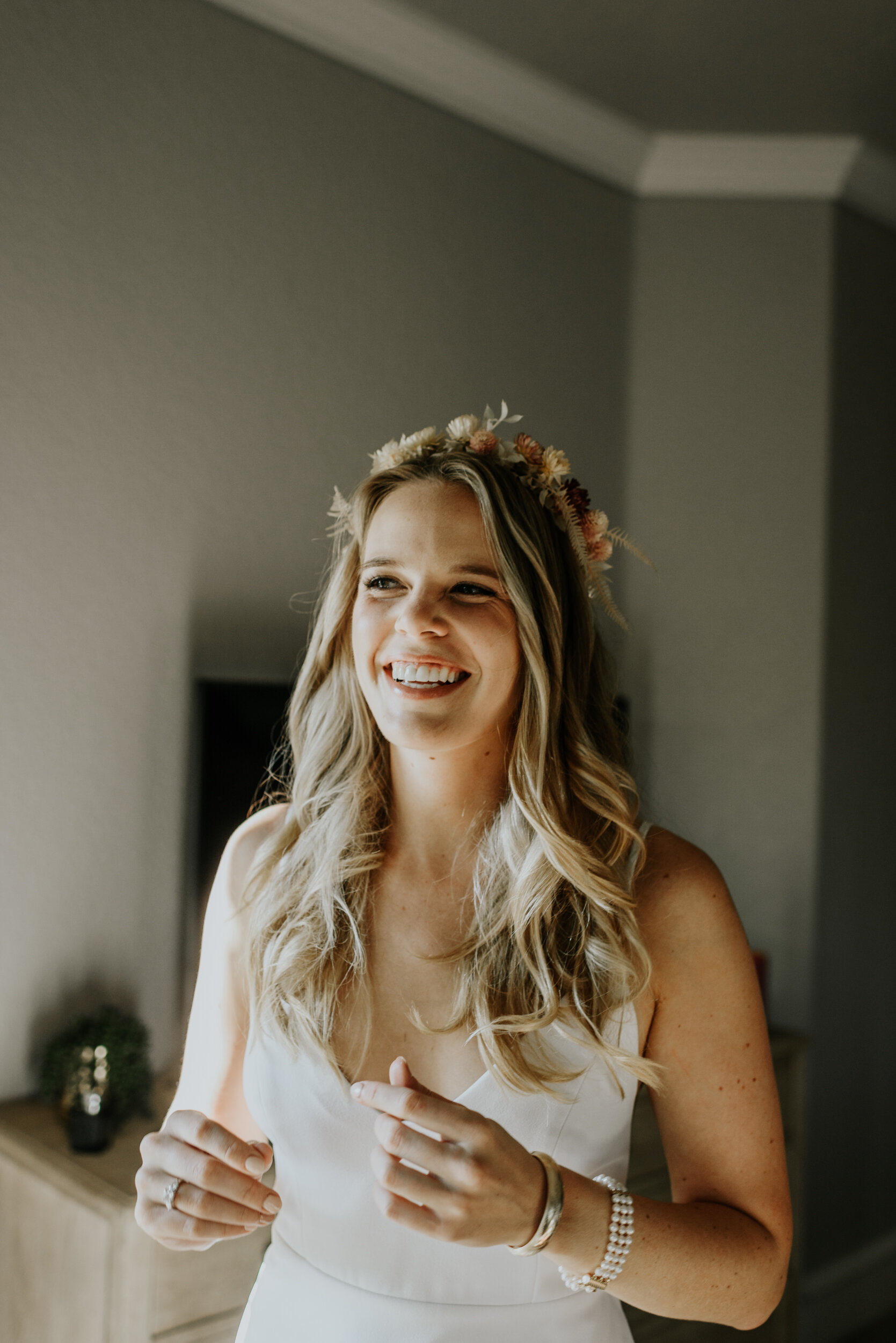 Bluffs on the Blanco in Wimberley, Texas Intimate Wedding Bride Getting Ready Photos