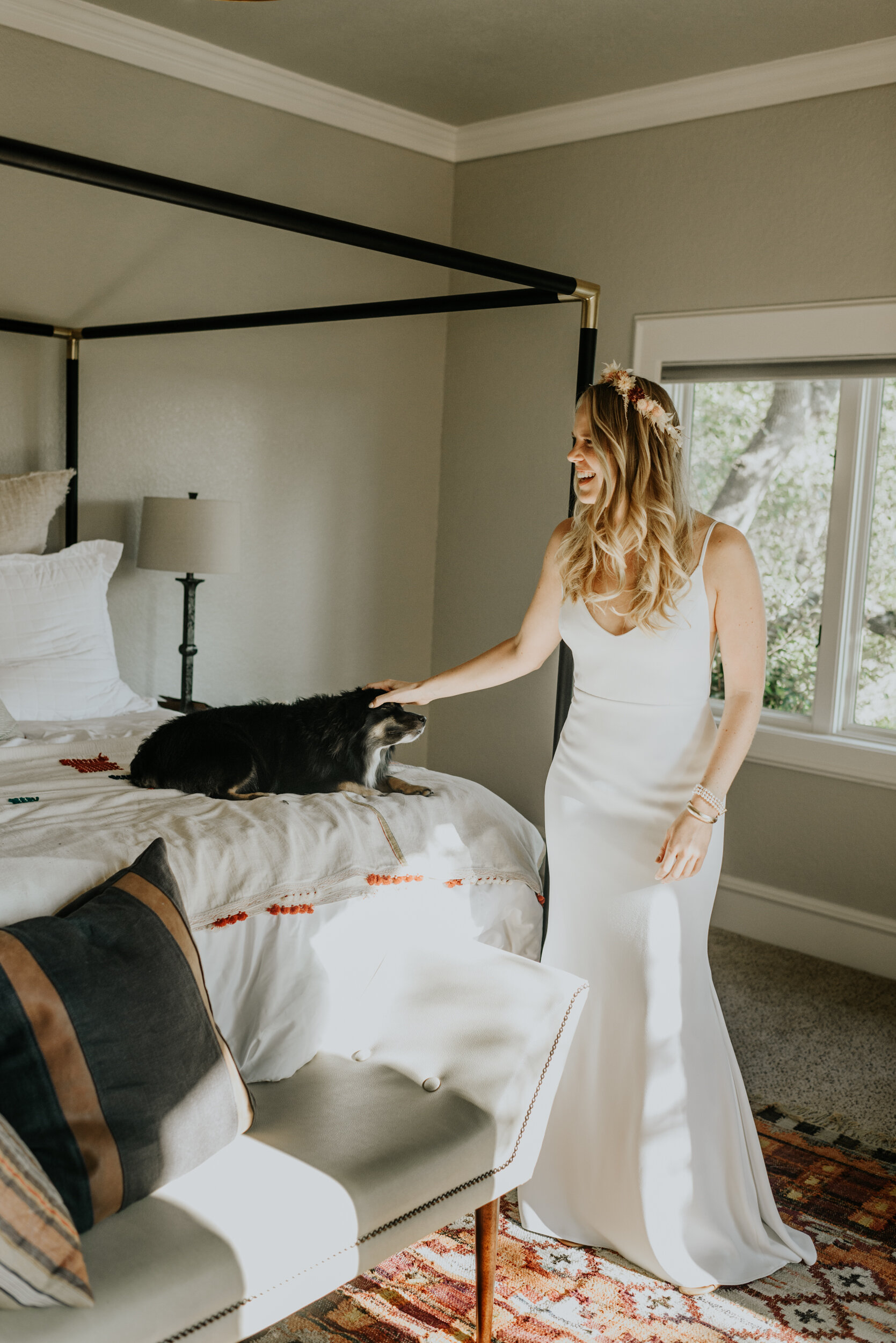 Bluffs on the Blanco in Wimberley, Texas Intimate Wedding Bride Getting Ready Photos