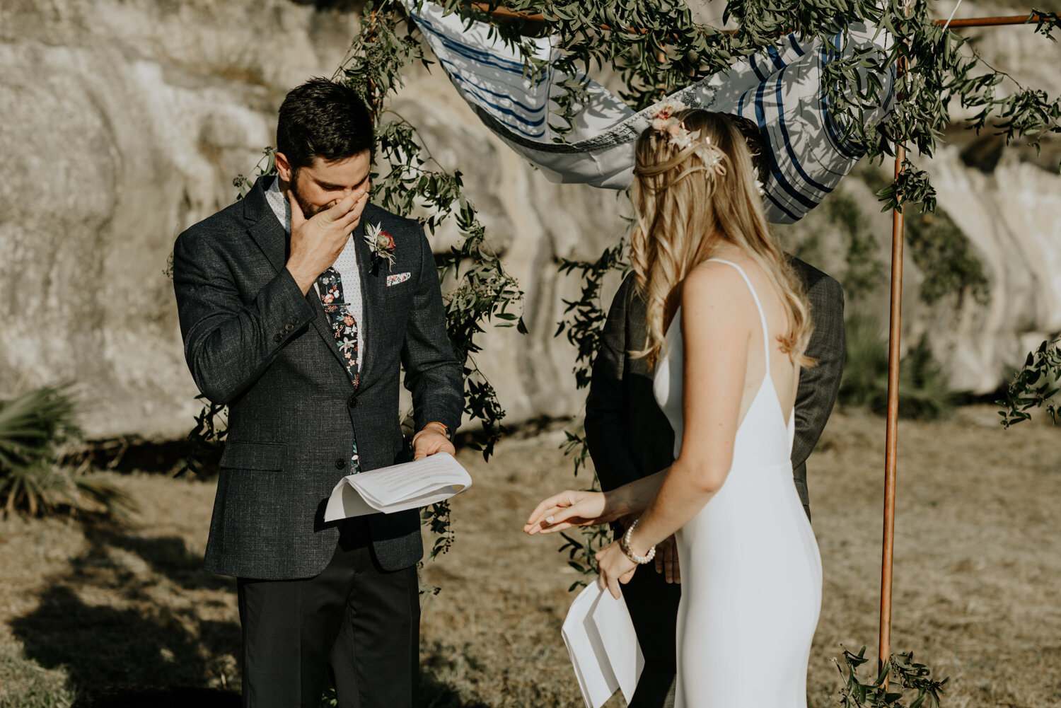 Bluffs on The Blanco in Wimberley, Texas Micro-Wedding Touching Moments