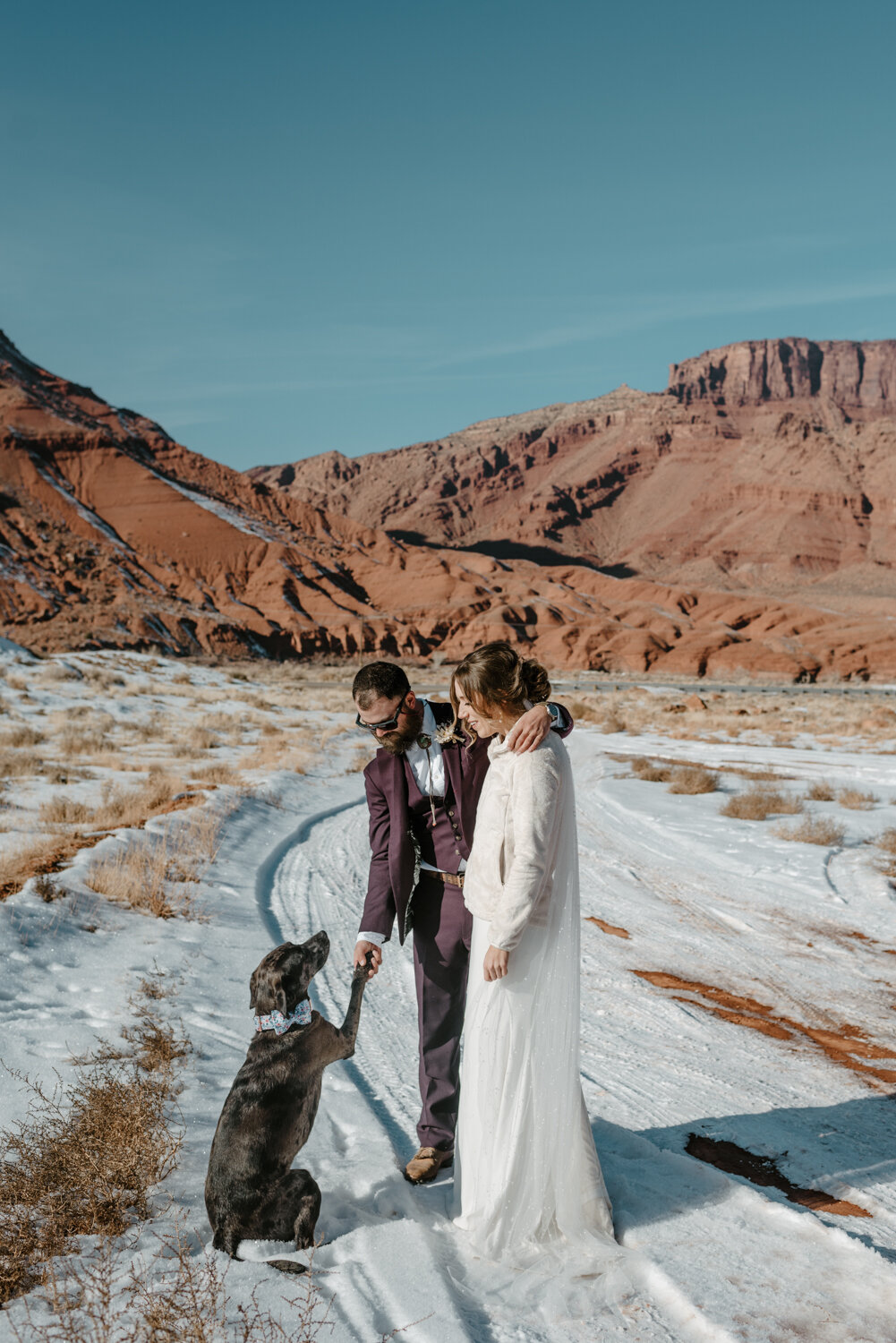 Moab, UT Adventurous Winter Elopement