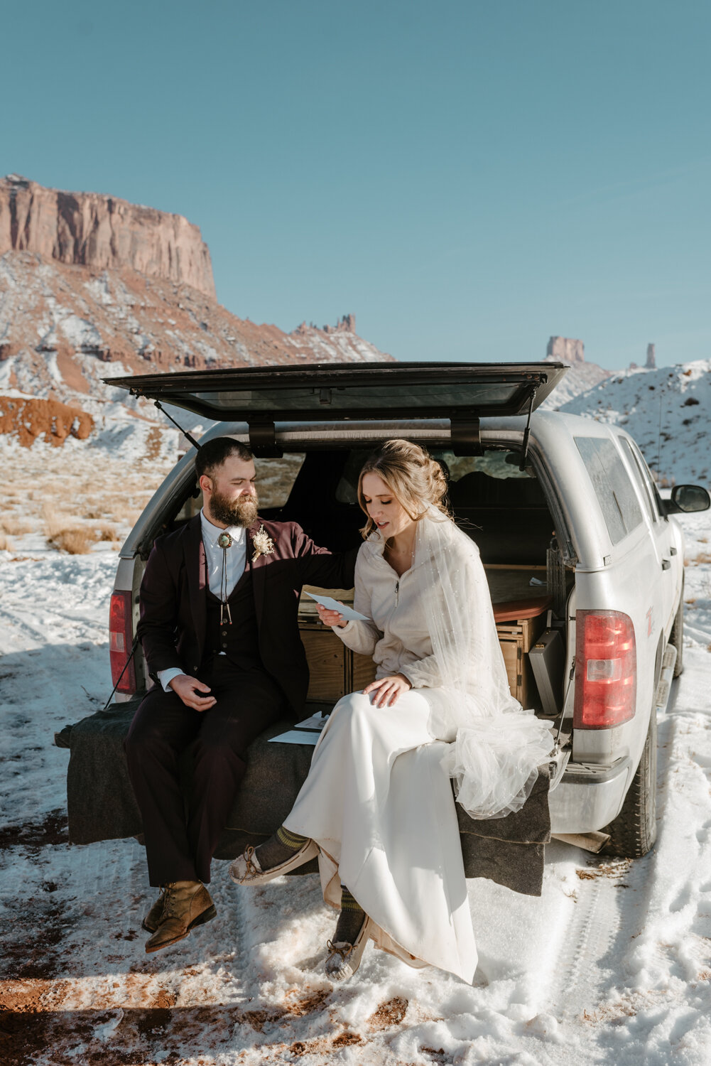 Moab Winter Adventure Elopement Photography