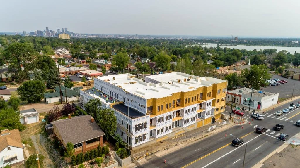 SloHi Flats, view towards Sloan Lake and Downtown Denver