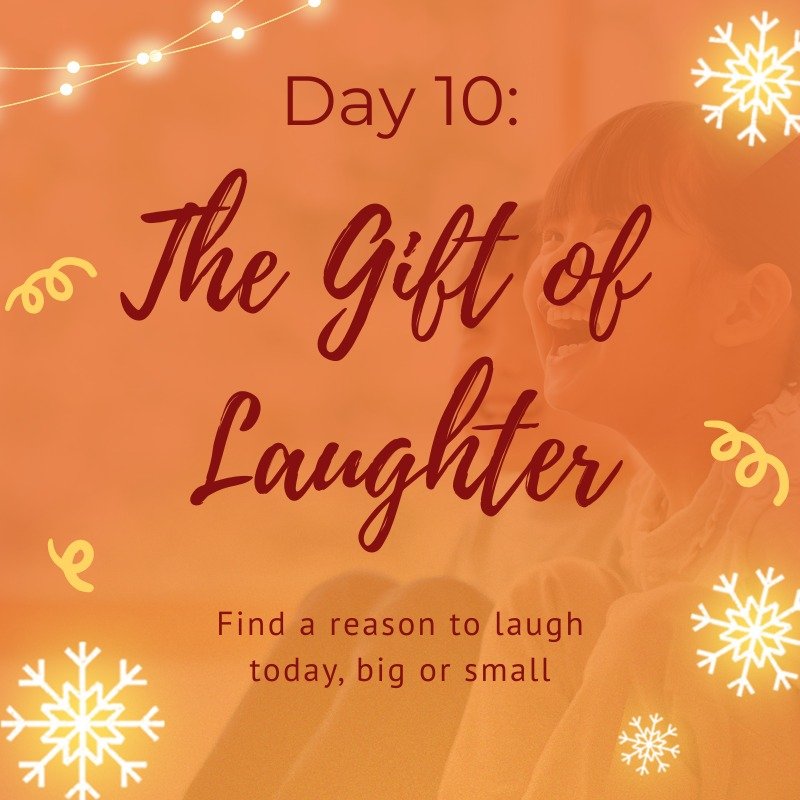 🎶 Day 10 of our 12 Days of Wellness Advent Calendar &ndash; The Gift of Laughter

Find a reason to laugh today, big or small.

Tag me - x Claire

#JoyfulLiving #GiftOfLaughter #WellnessAdvent #SelfCareDecember #MindfulHolidays #HappinessMatters #Wok