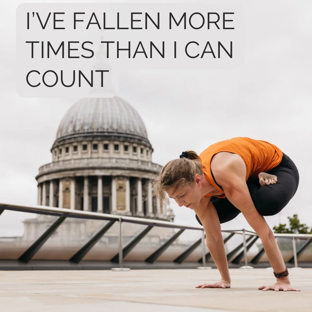 I always tell my students that I've fallen oit of poses more times than I can count! I've learnt to find joy in falling 🤣

In the Mysore room, I spend a lot of time encouraging people to try. Not because I expect perfection, but because I know that 