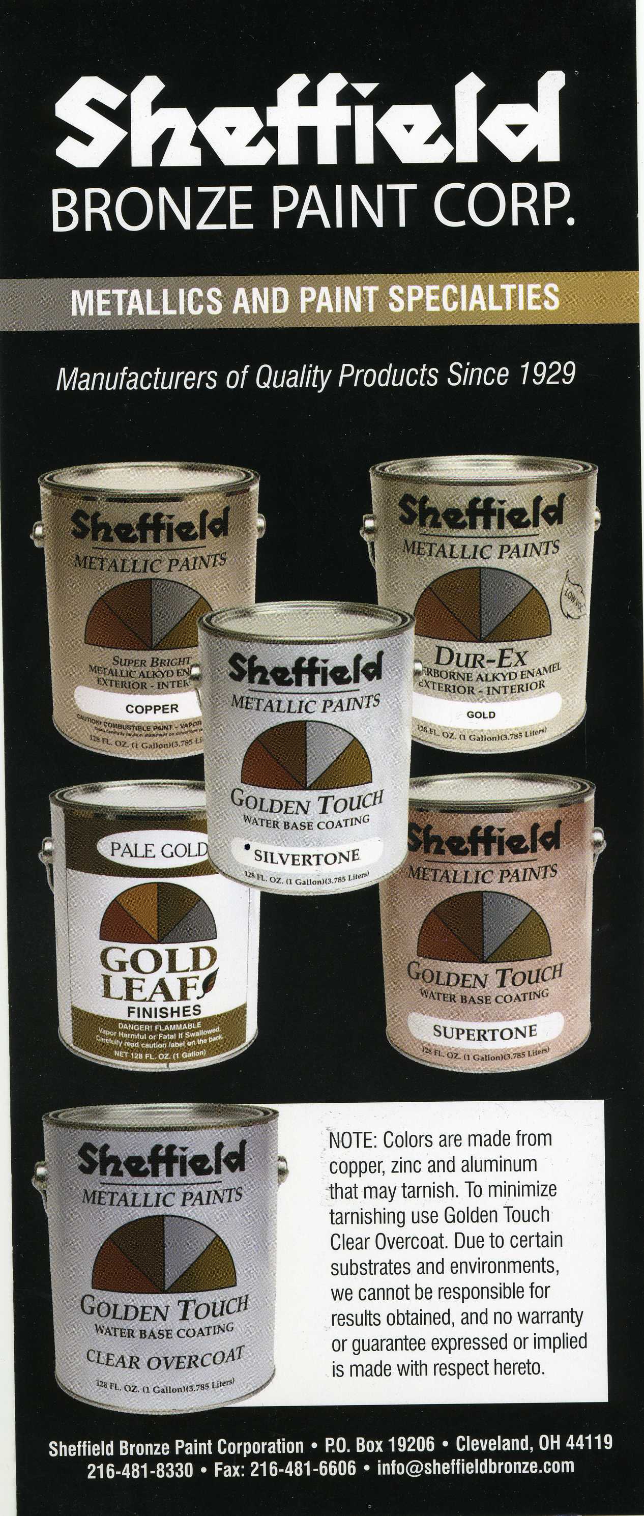 Sheffield Metal Color Chart