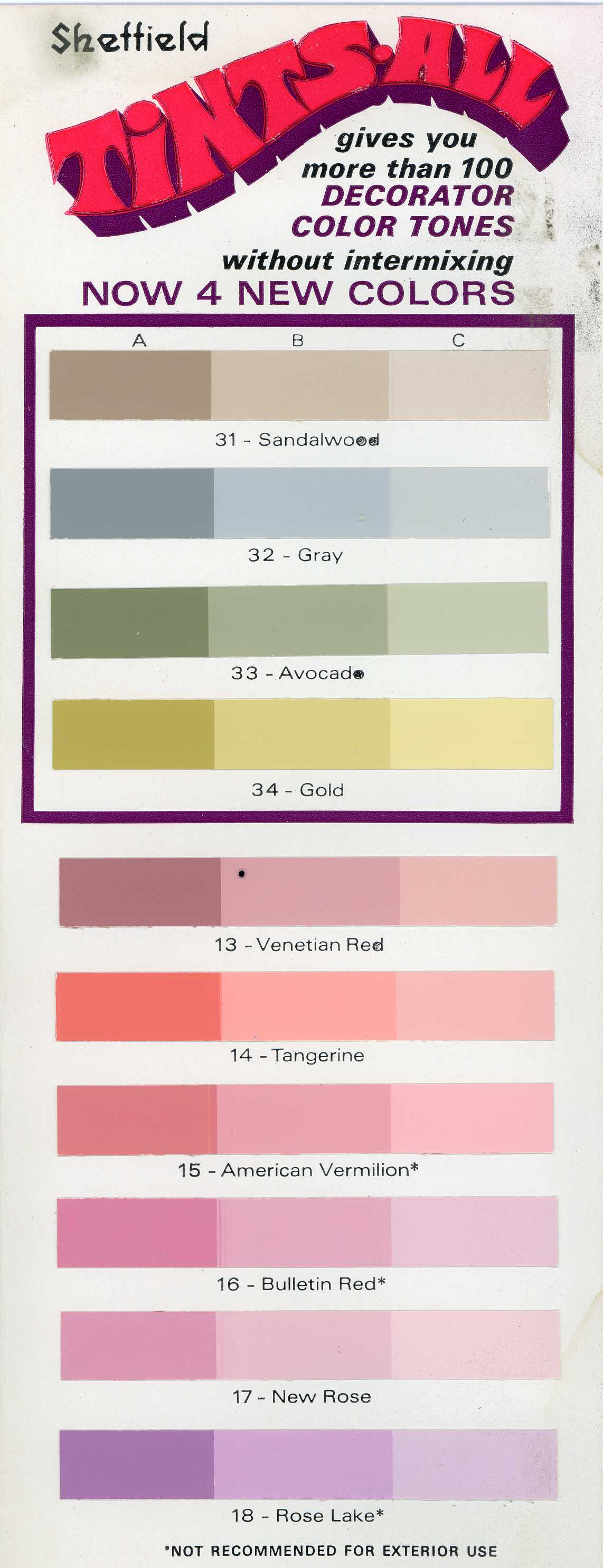 Sheffield Color Chart