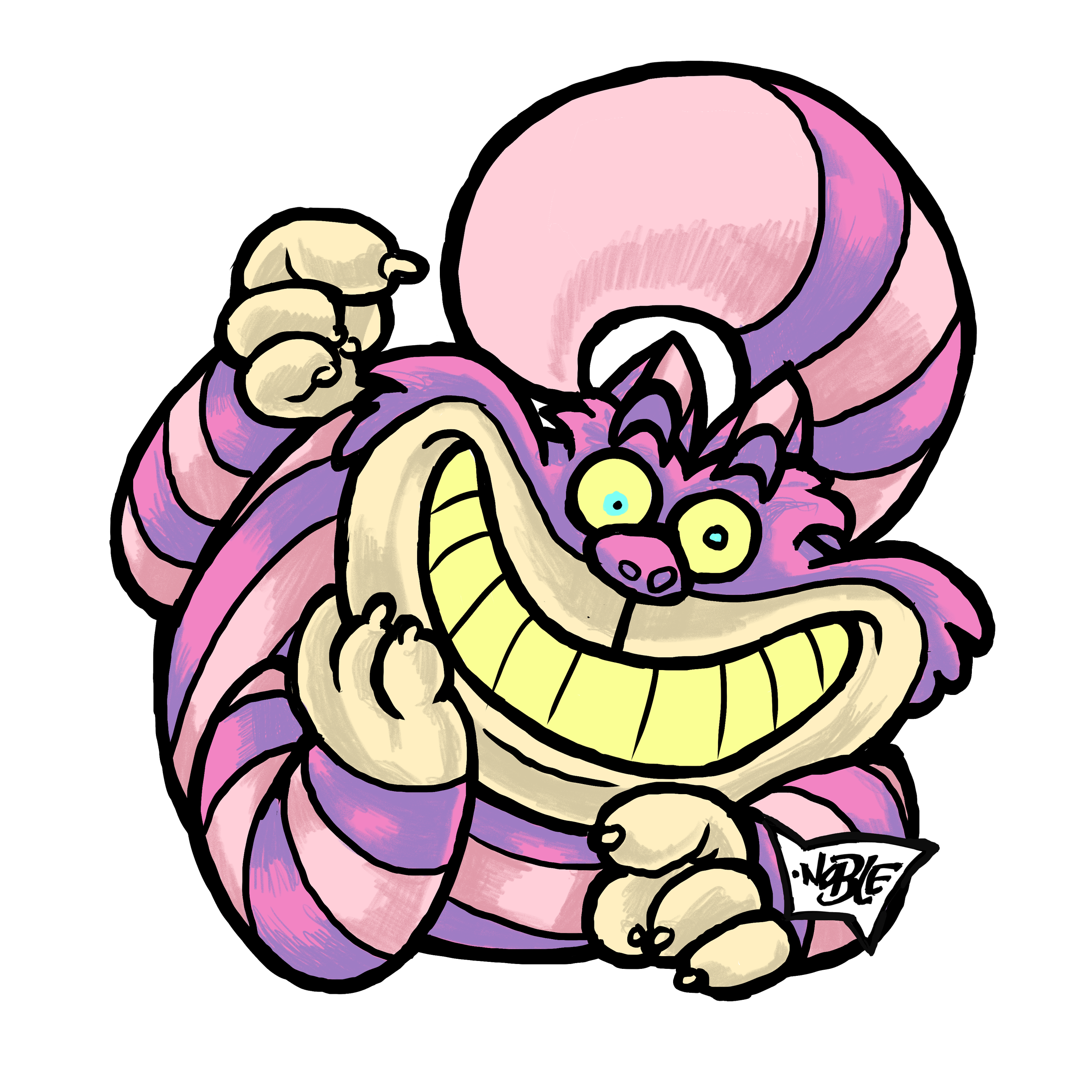 Cheshire Cat Glitter Sticker