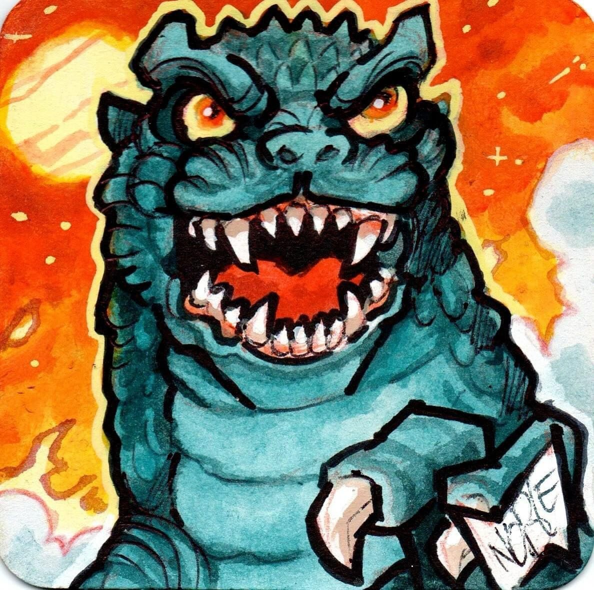 Scales (Godzilla)
4&rdquo; x 4&rdquo;
Mixed on coaster
2024
available
.
#marchart2024 day 2 prompt: Scales. One of my studies for my recent kaiju paintings. Love this guy!
.
.
.
.
.
.
.
#noblehardesty #kaijuart #marchart #godzillafanart #boiseartist 