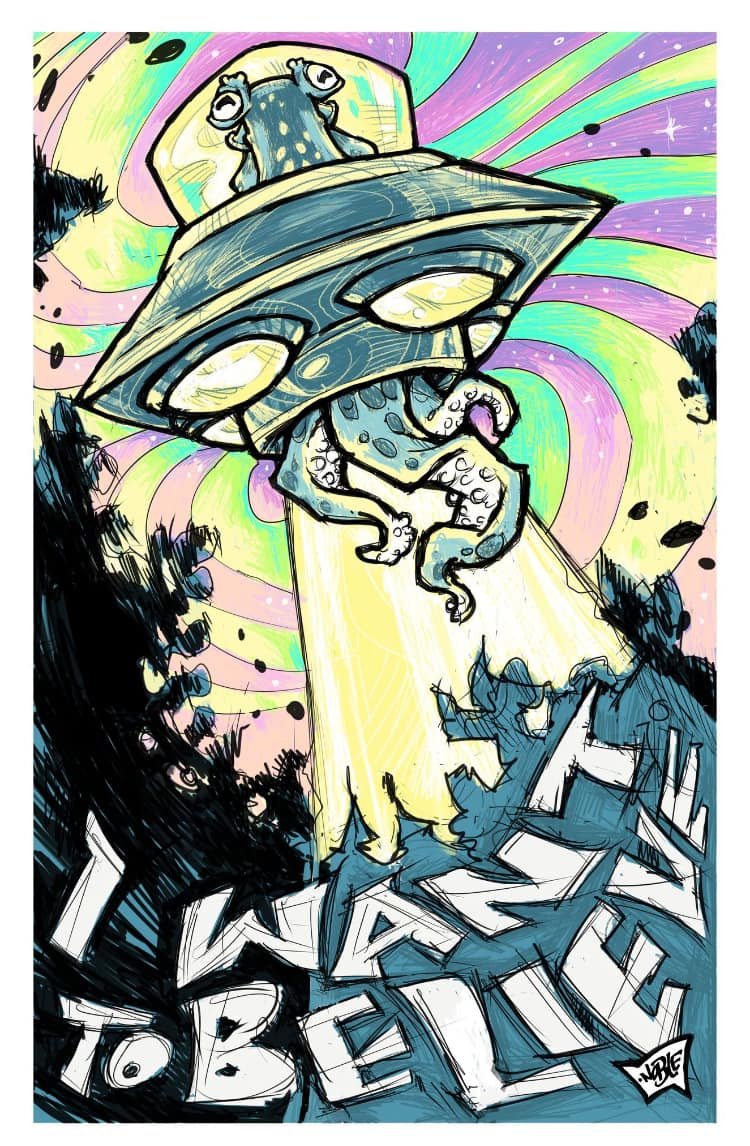 Evidently, yesterday was UFO day. I had fun drawing this one!