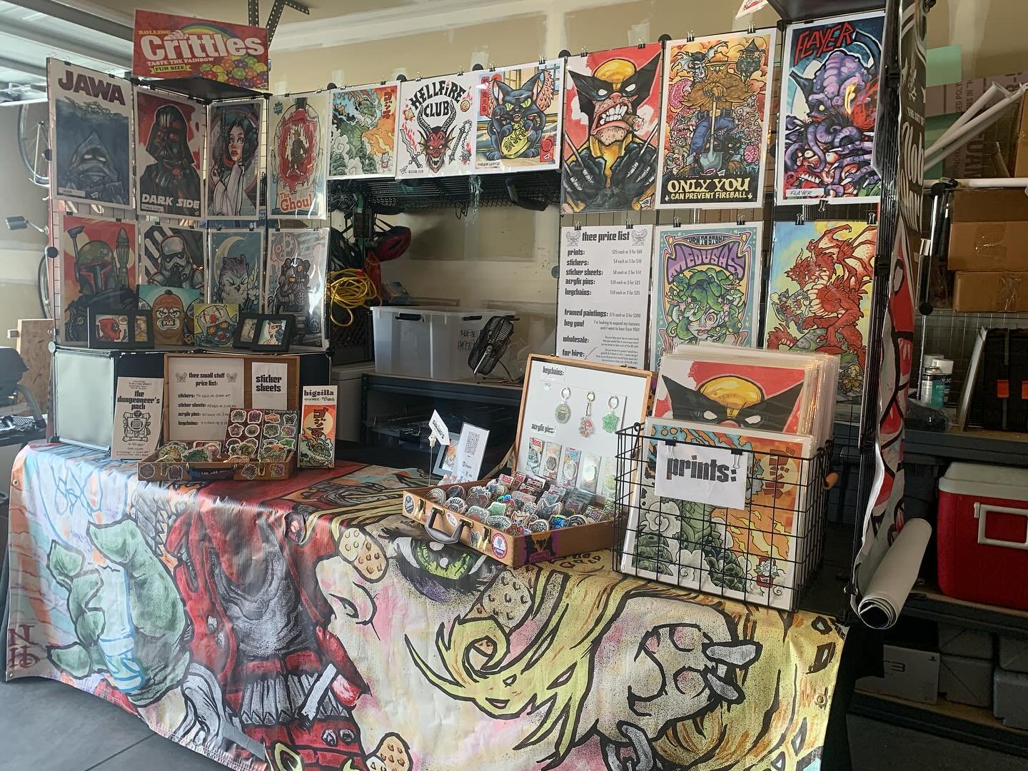 Boothzilla is all ready to go for @boisepublib &lsquo;s: Boise Comic Arts Festival 2024! I&rsquo;ve got all the new goodies ready to go! New slaps, prints, originals and pins! Bring it nerds!