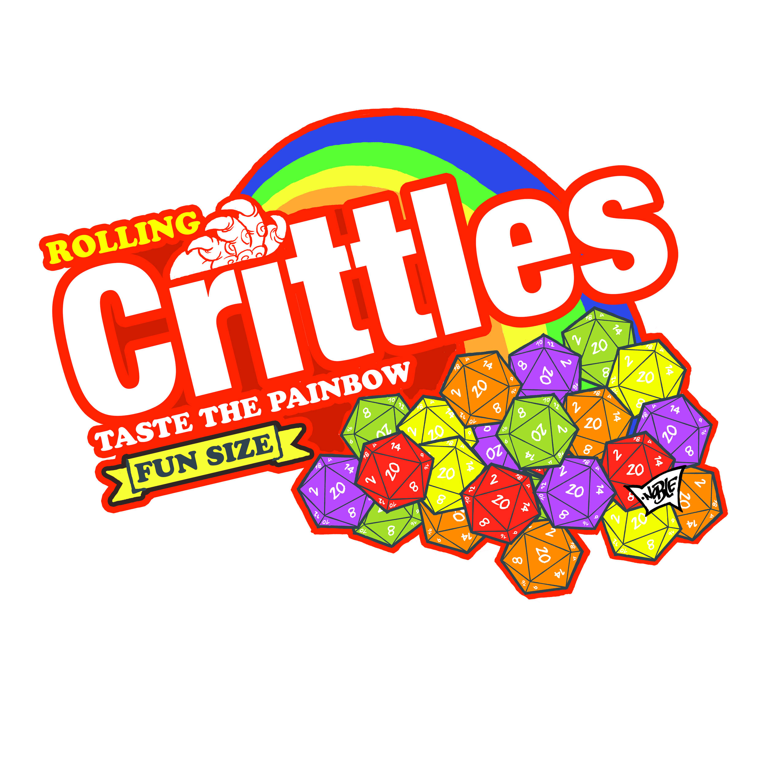 Crittles: Taste the Painbow Glitter Sticker