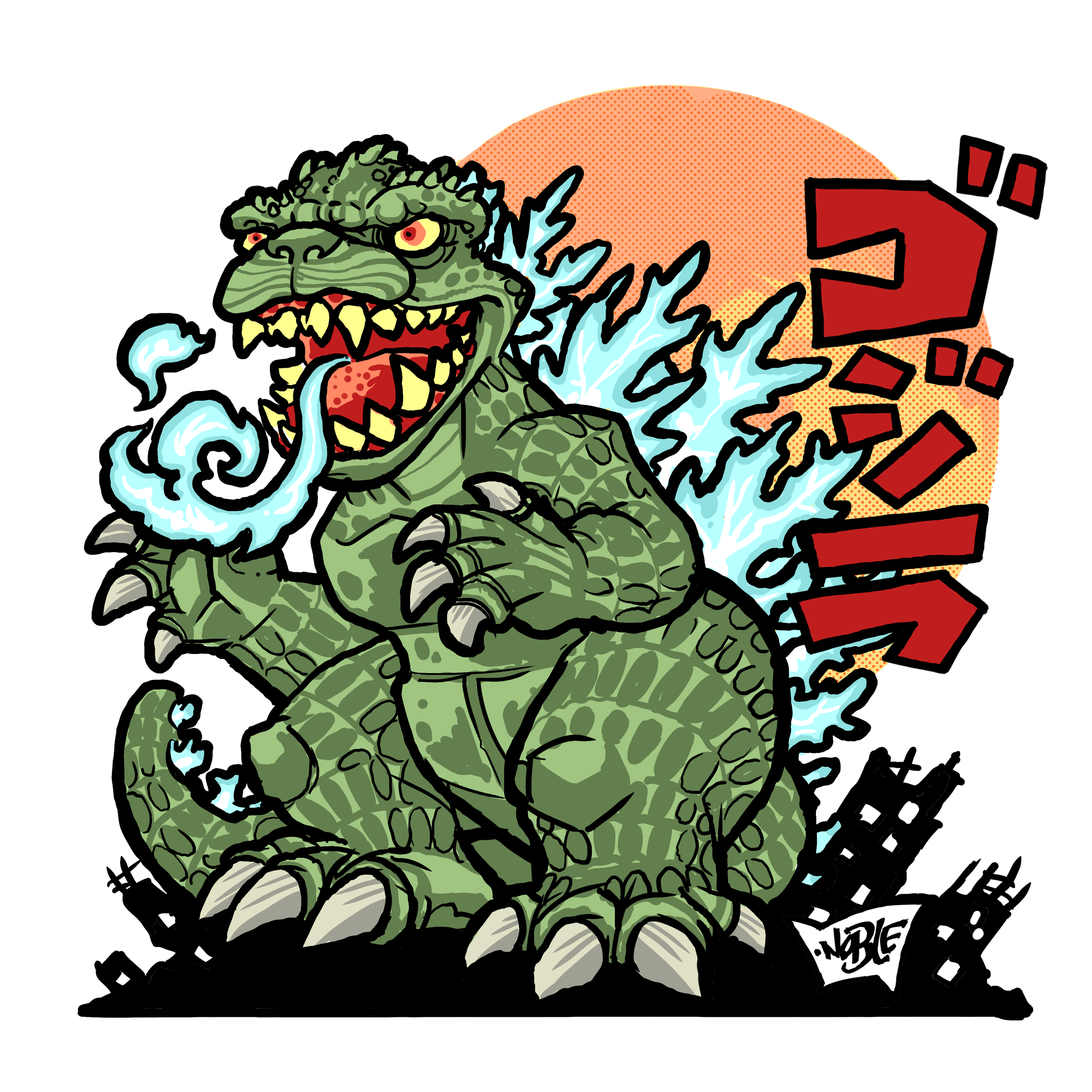 Godzilla Holographic Sticker