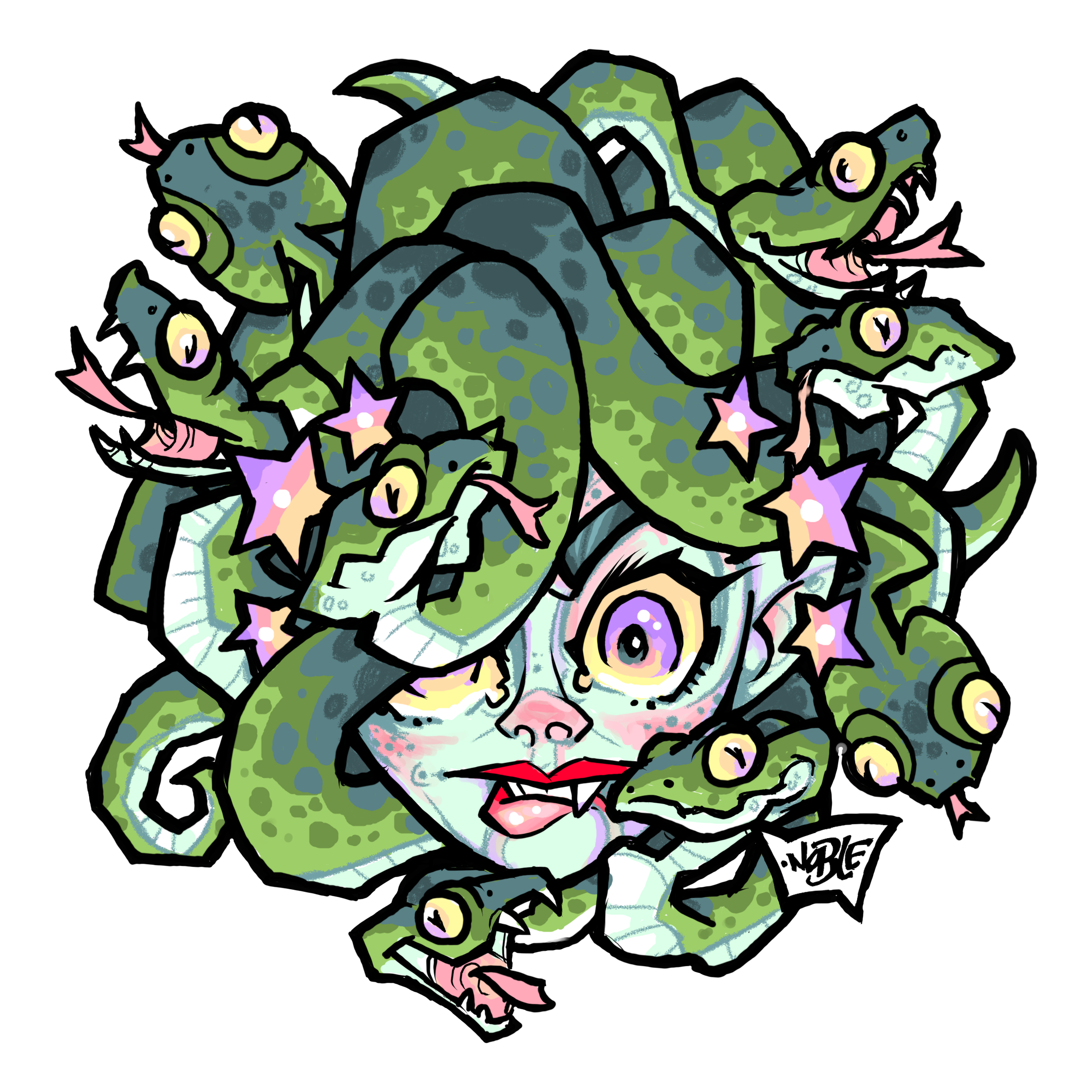 Medusa's Gaze Glitter Sticker