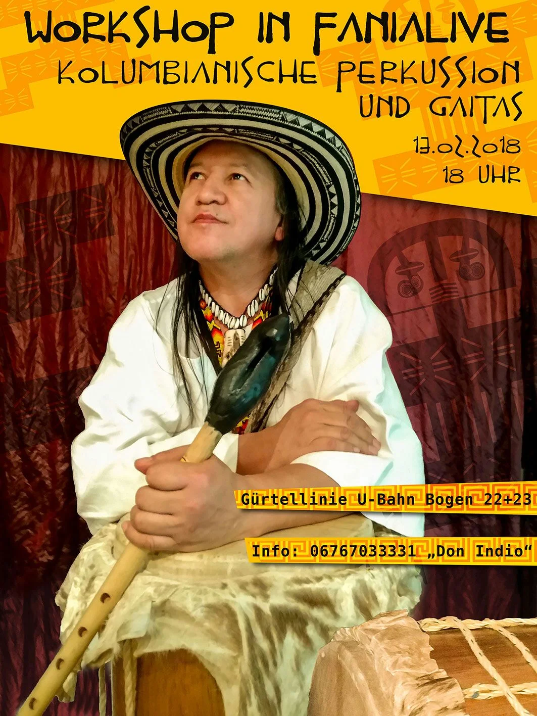 Workshop in FaniaLive - Kolumbianische Perkussion und Gaitas