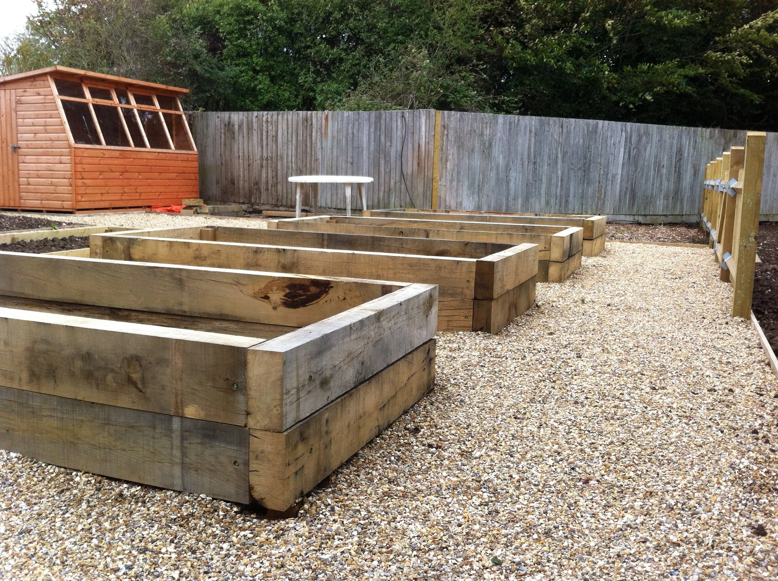 Sleeper beds and retaining walls