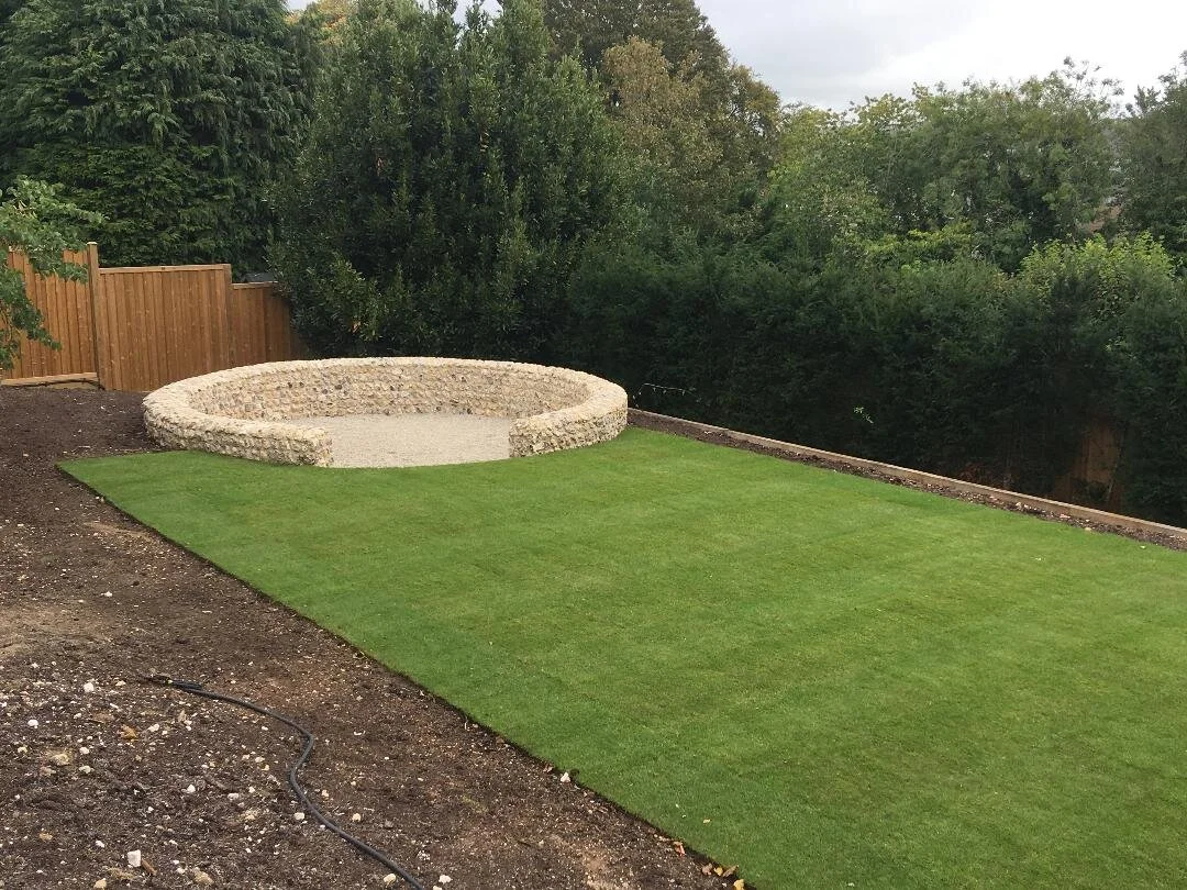 Flint circle and formal lawn, Withdean