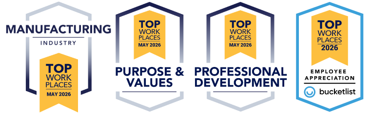 Top Workplaces 2026 Awards for Manufacturing, Purpose/Values, Professional Development, and Employee Appreciation