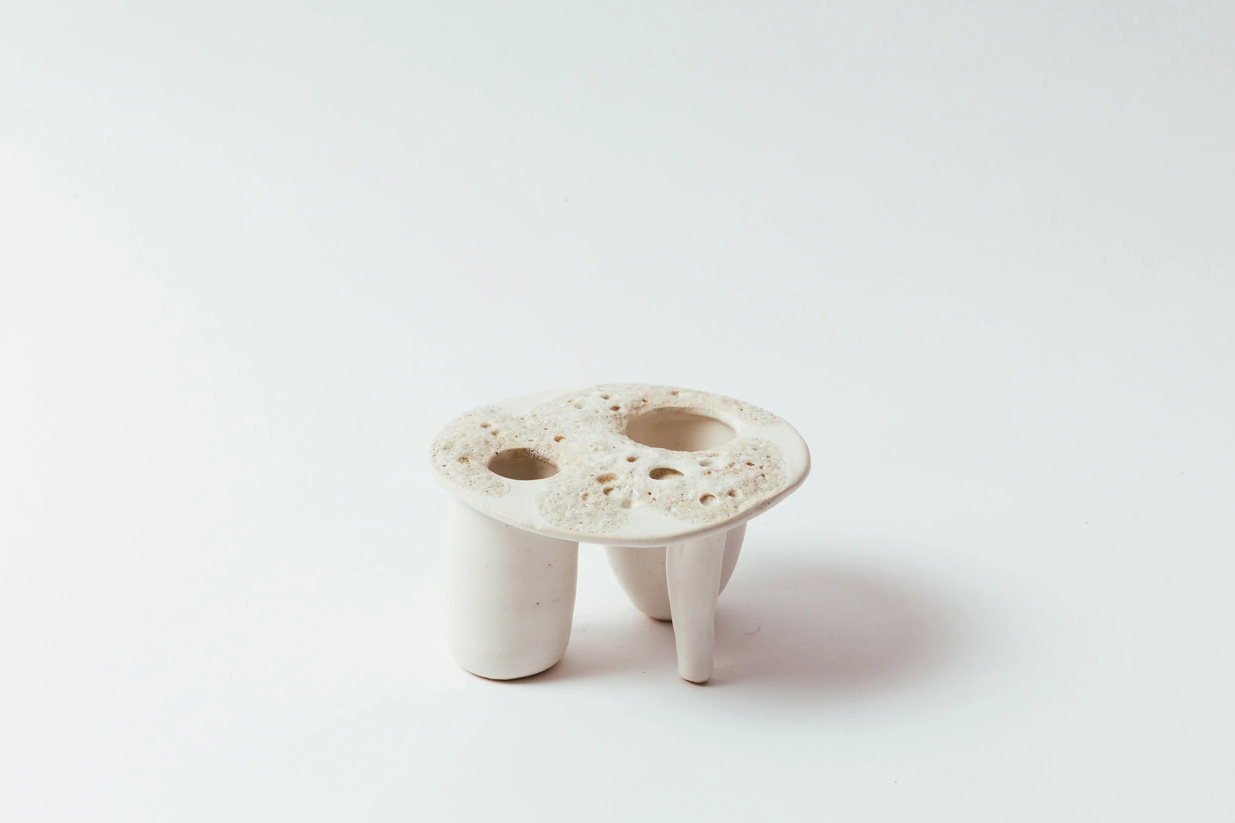 Moonscape Circle, Small 3.25"H x 4.5"D Two vessel container. Retail 120
