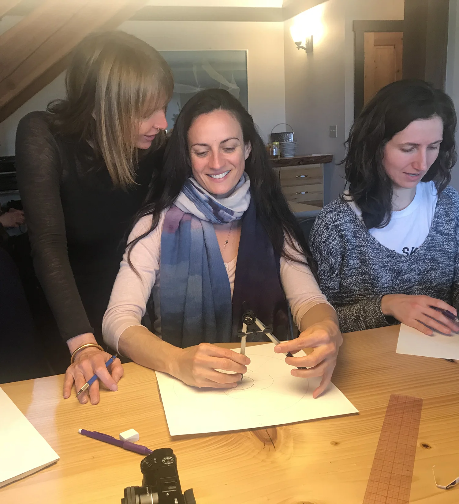 Sarah teaching Nianna Rose Bray the steps to creating her Durga Yantra. "Blessed to have had this opportunity to create with you Sarah" Nianna